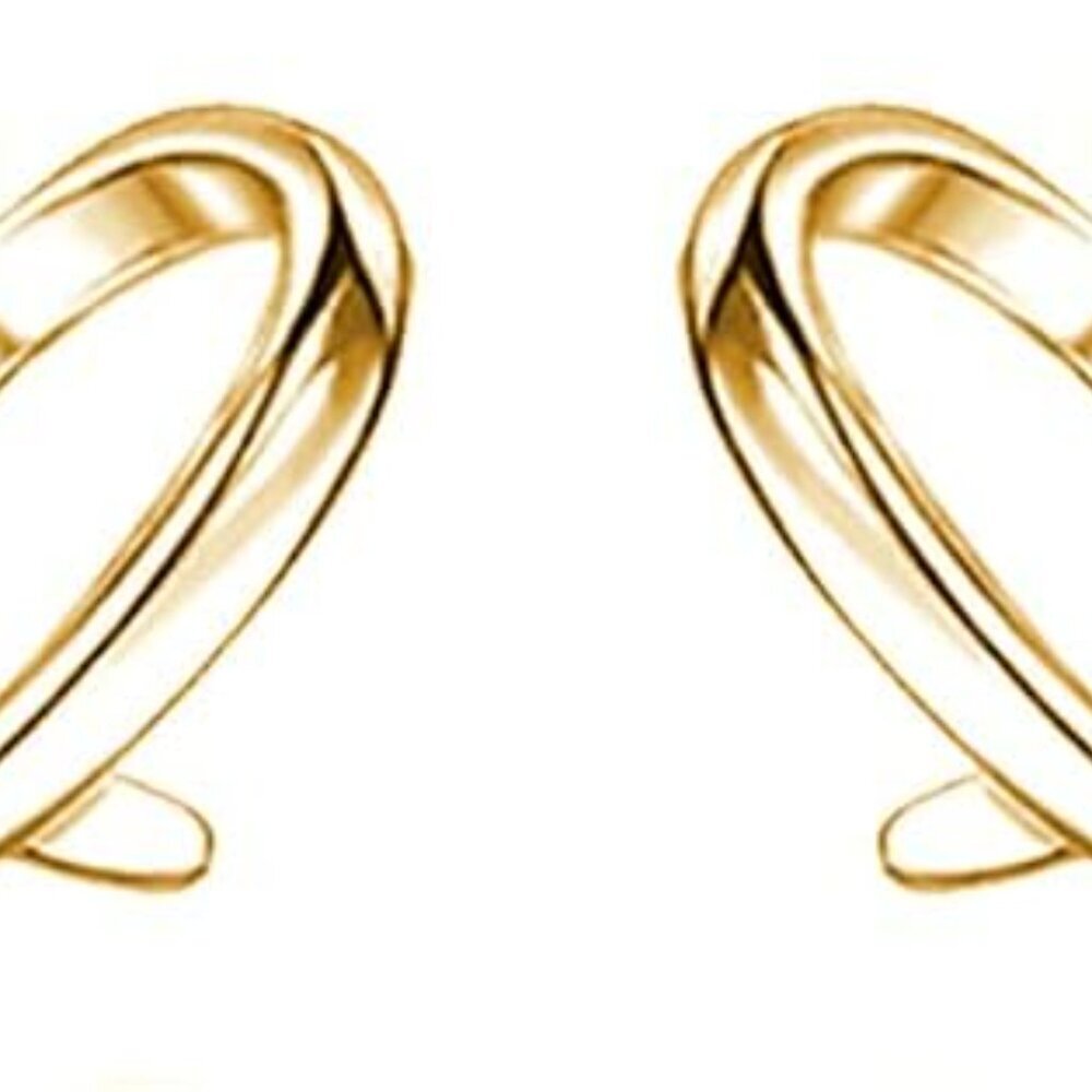 Solid 925 Sterling Silver Tiny Heart Stud Earring… - image 1